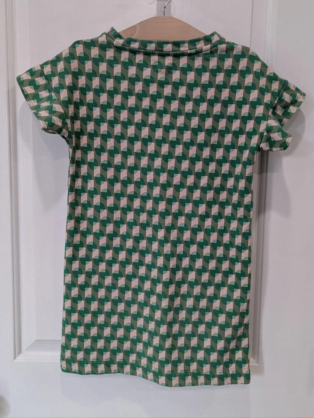 Gymboree Kids Dress Green Geometric Short Sleeves Summer Shift Girls Size 5 6 S